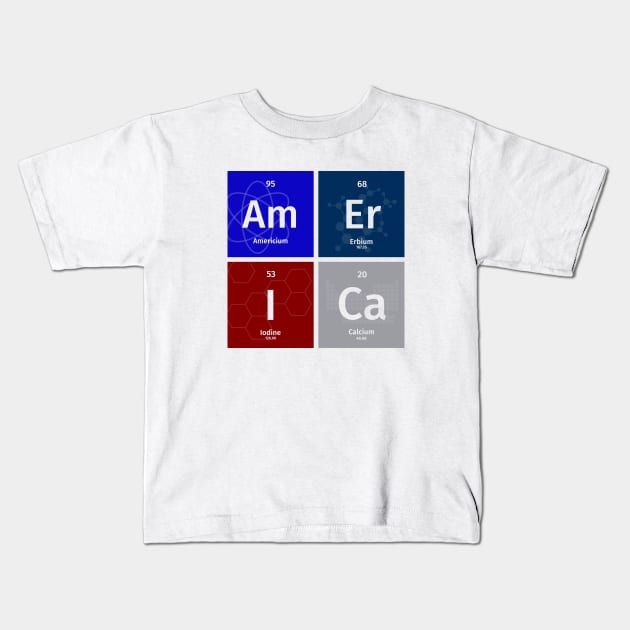 AmErICa in Atomic Symbols Kids T-Shirt by orbitaledge